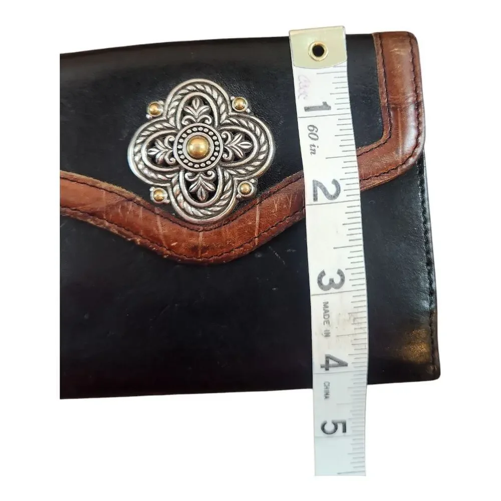 Brighton Bifold Wallet black brown silver medallion - Picture 10 of 10